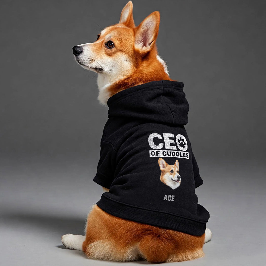 Personalized Dog Portrait & Name Stylish Hoodie