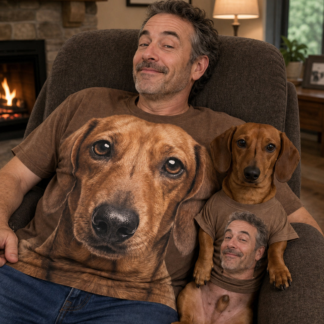 Personalized Matching Portrait T-Shirts for You & Your Pet