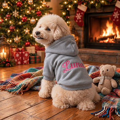 Personalized Embroidered Christmas Pet Hoodie