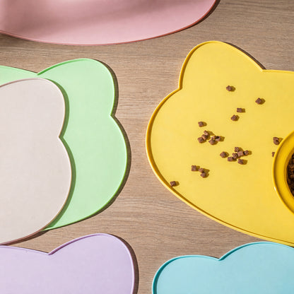 Cute Cat-Ear Silicone Pet Feeding Mat