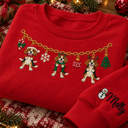 Personalized Dog Garland Christmas Sweatshirt