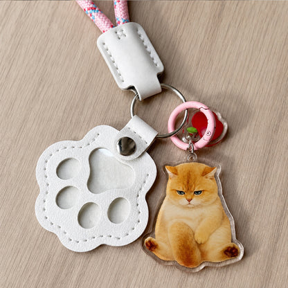 Personalized Cat & Dog Photo & Fur Collection Keychain