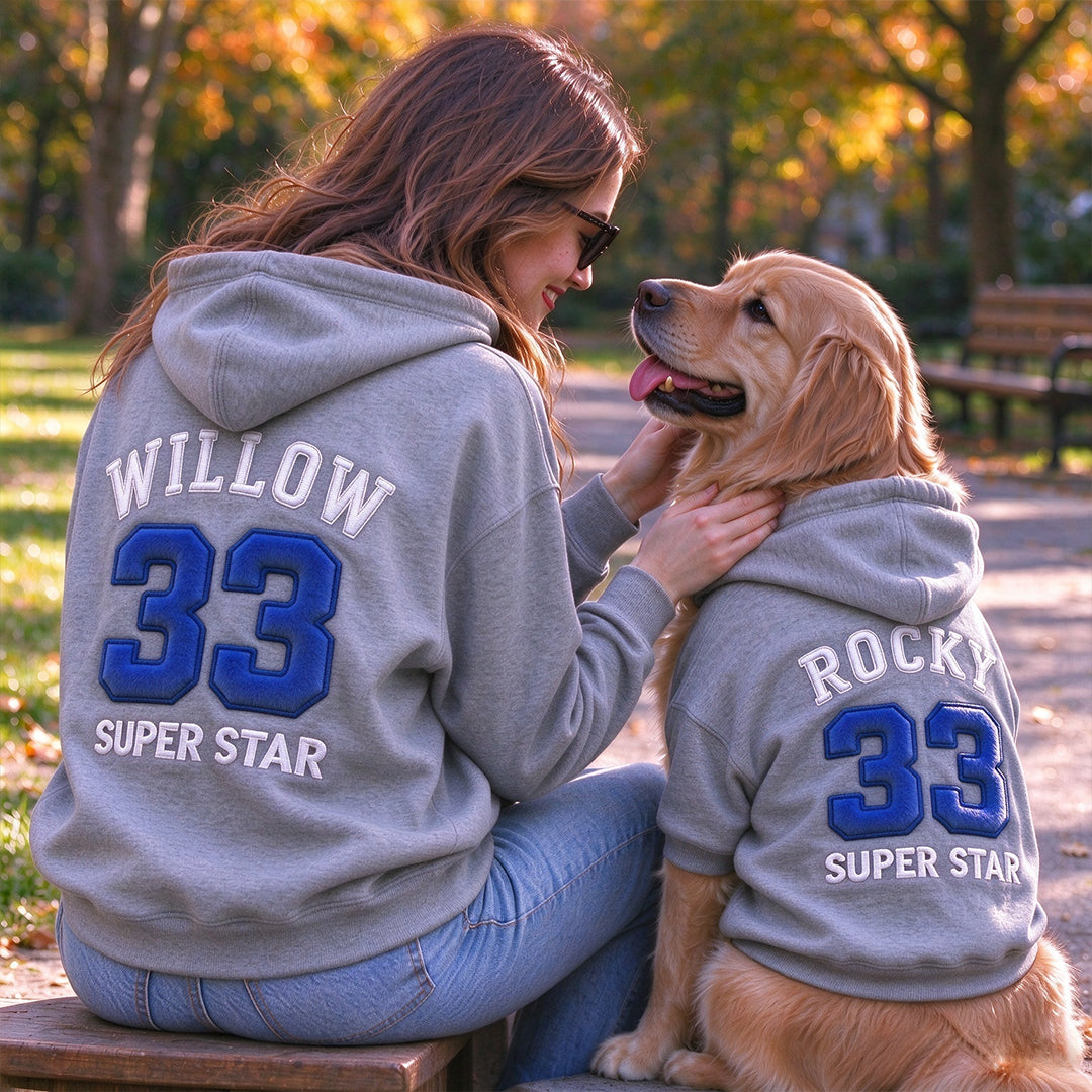 Personalized Superstar Hooded Sweatshirt for You and Your Pet