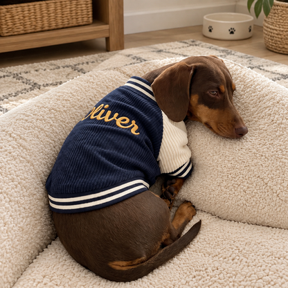 Personalized Corduroy Varsity Pet Jacket