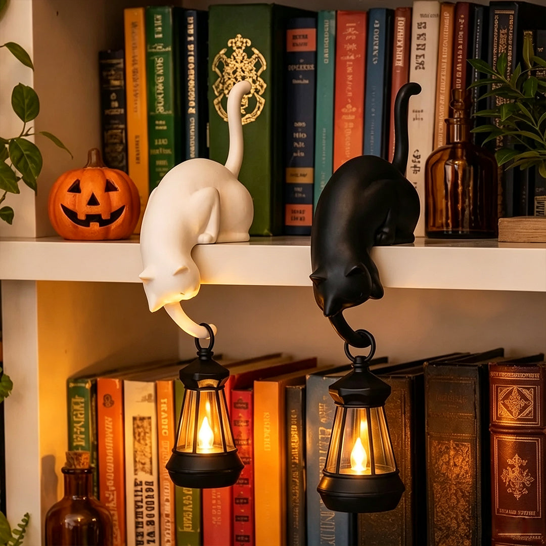 Puptailor Vintage-Style Halloween Cat Lantern 3D-Printed Hanging Ornament