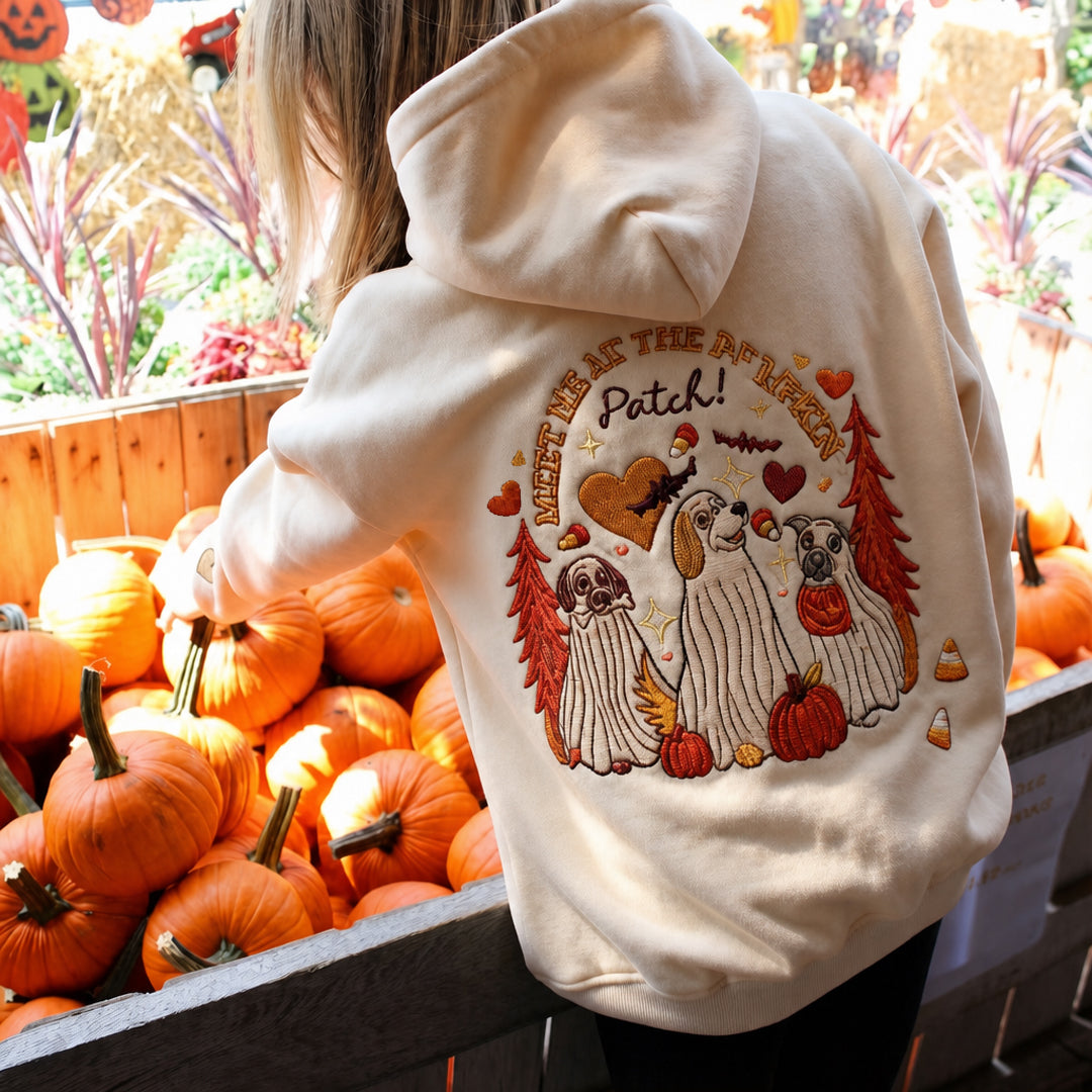 Puptailor Meet Me At The Pumpkin Patch Embroidered Hoodie