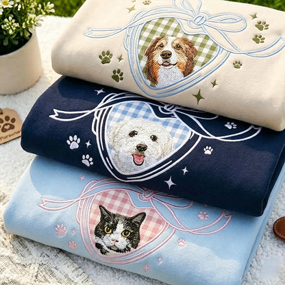 Puptailor Embroidered Pet Portrait And Name Sweatshirt