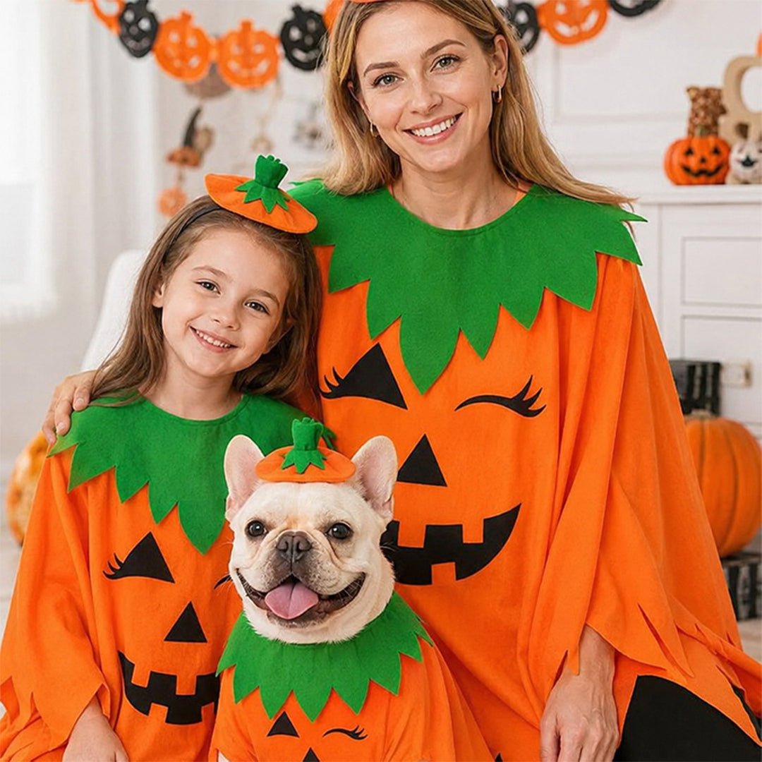 Puptailor Halloween Pumpkin Costume Set Suitable for Adults, Children, and Pets