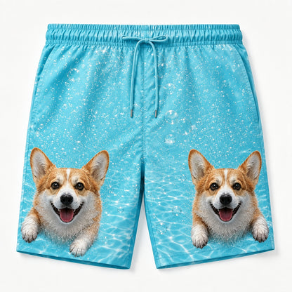 Personalized Men's Custom Dog-Face Swim Trunks