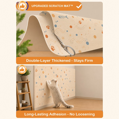 Puptailor Self-Adhesive Cat Scratch Mat — Cuttable Wall Protector Film That Saves Your Furniture