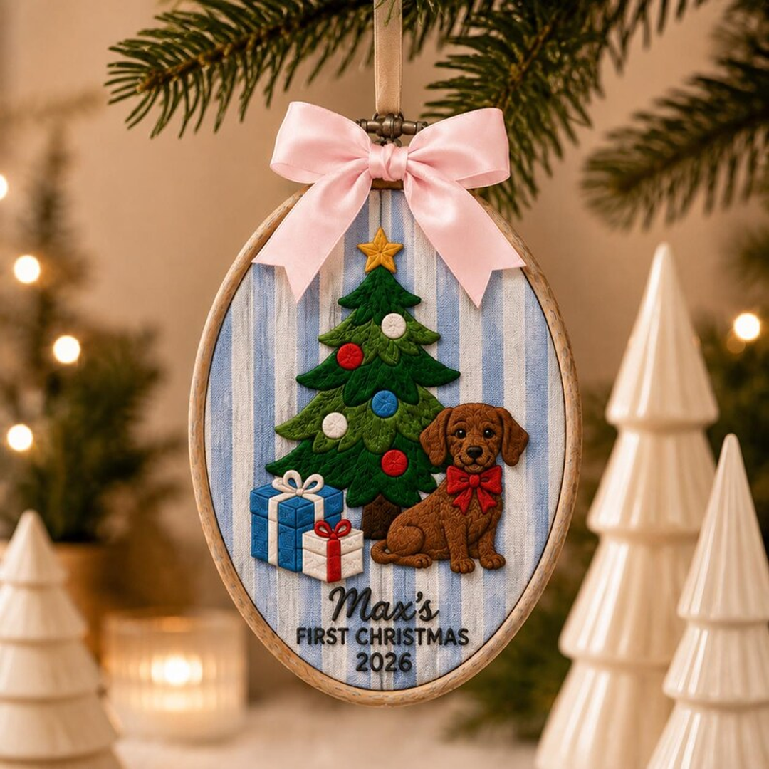 Custom Pet's First Christmas 2026 Ornament