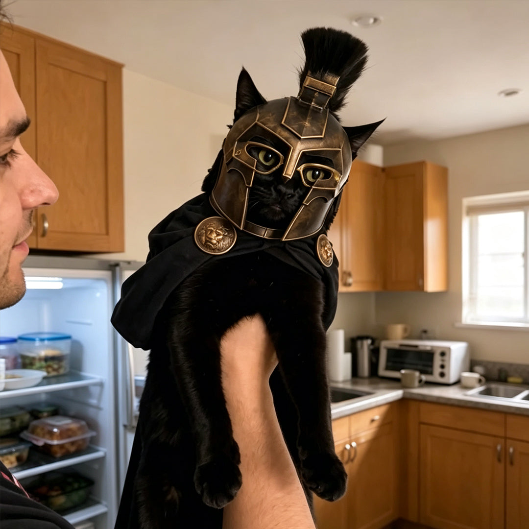 Puptailor Spartan Warrior Cat Costume