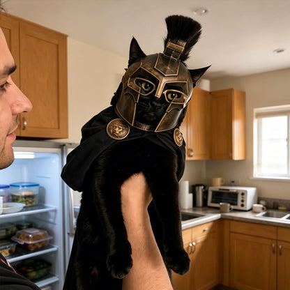 Puptailor Spartan Warrior Cat Costume