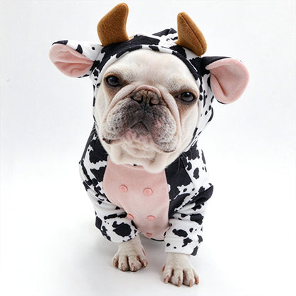 Cow-Print Flannel Pet Onesie Costume
