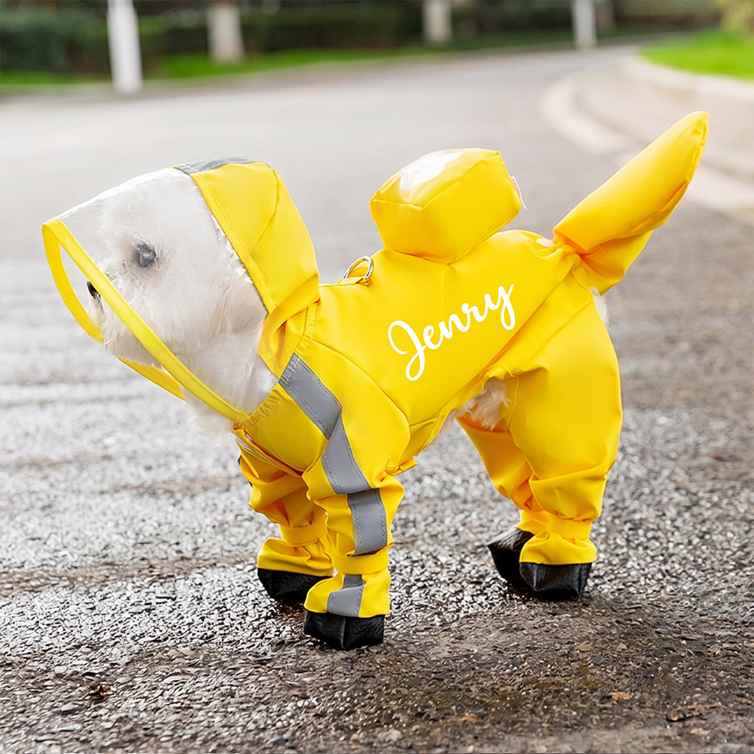 Personalized Small Dog Raincoat & Rain Shoes Set