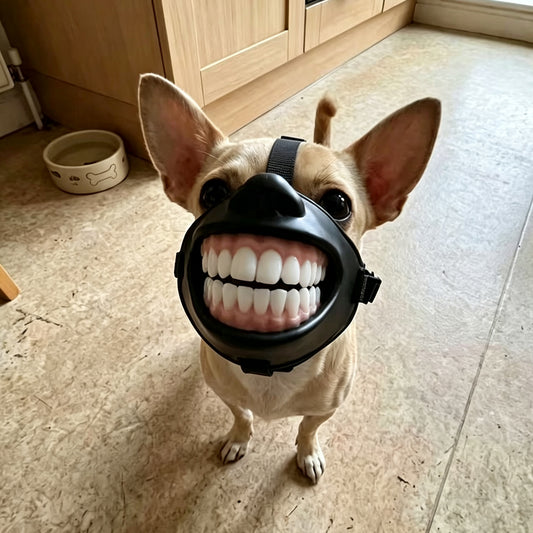 Puptailor Funny Halloween Dog Muzzle with Grinning Mouth Design