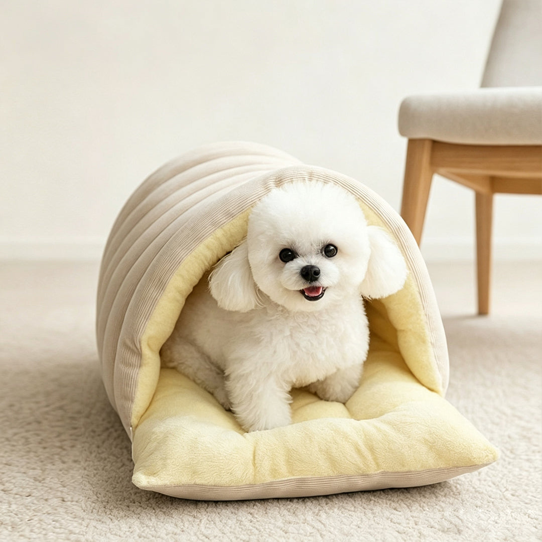 Puptailor Striped, Warm, Semi-enclosed Pet Bed