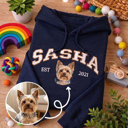 Puptailor Personalized Embroidered Pet Portrait Hoodie