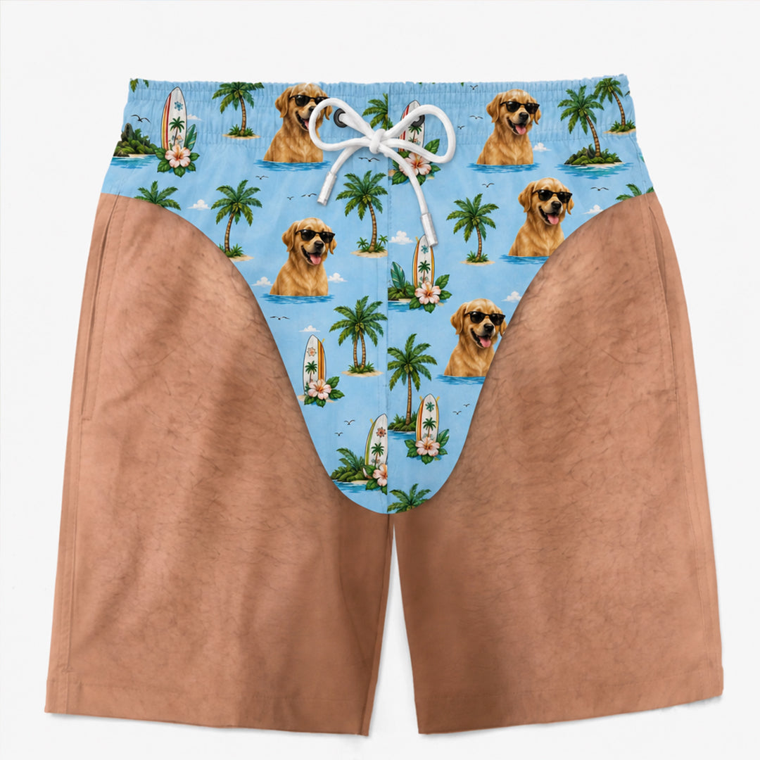Personalized Dog Face Men's Swim Trunks