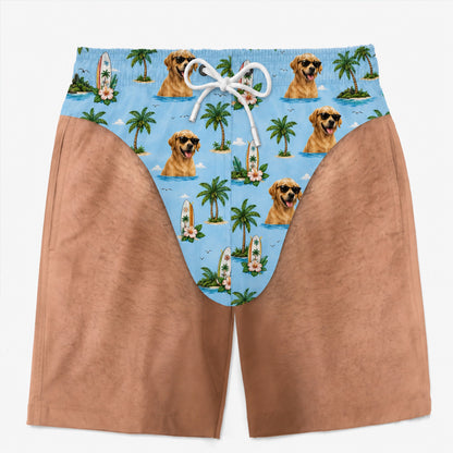 Personalized Dog Face Men's Swim Trunks