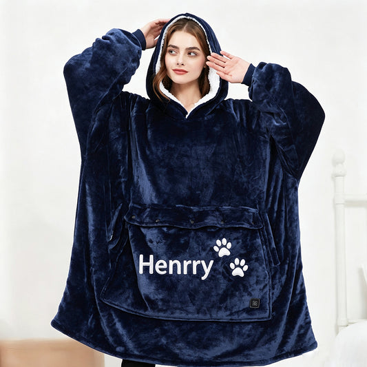 Personalized Heated Flannel Pet Carrier Pullover