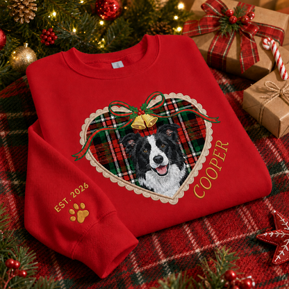Custom Locket Heart Pet Portrait Christmas Sweatshirt