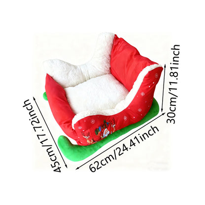 Red Sleigh Pet Bed with Sherpa Lining