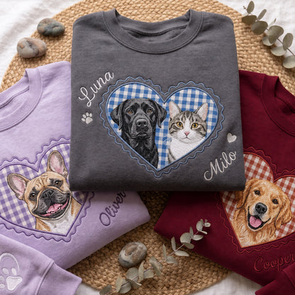 Puptailor Personalized Locket Heart Pet Portrait And Name Sweatshirt