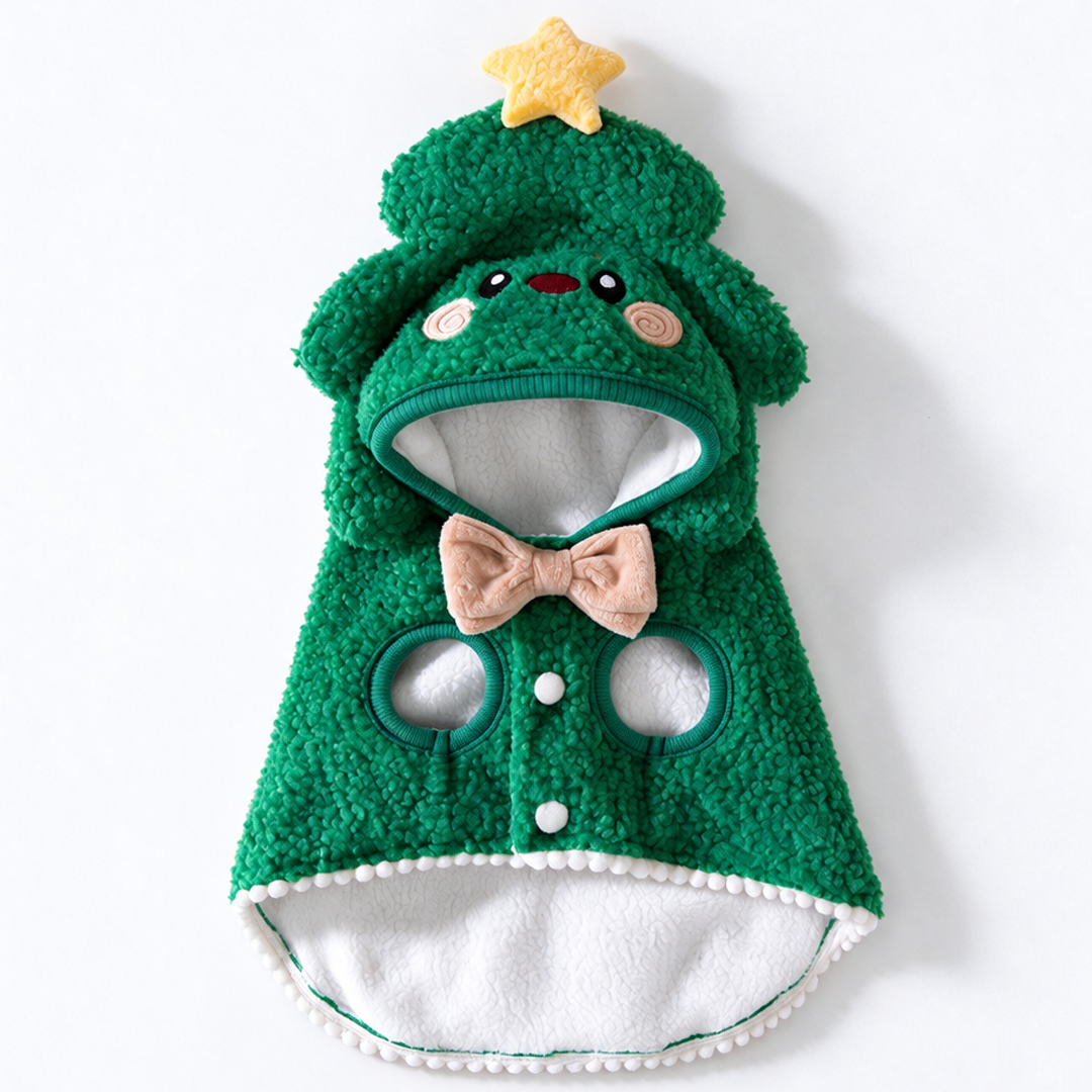 Personalized Christmas Sherpa Hooded Pet Cape