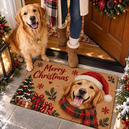 Custom Pet Portrait Christmas Doormat