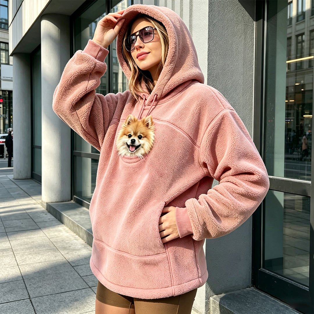 Oversized Fleece Pet Carrier Hoodie