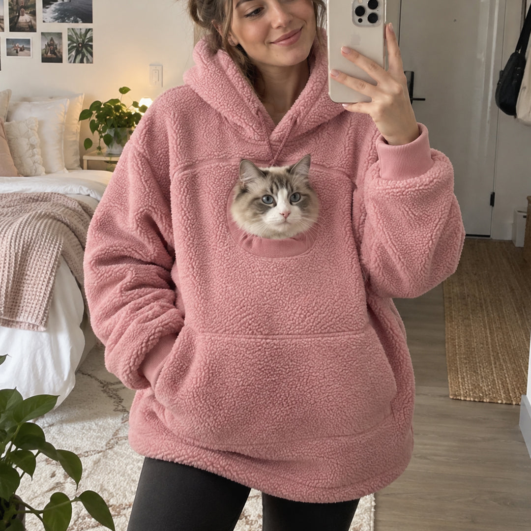 Oversized Fleece Pet Carrier Hoodie