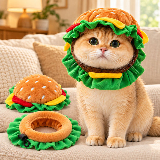 Hamburger Pet Costume Set for Cats & Small Dogs