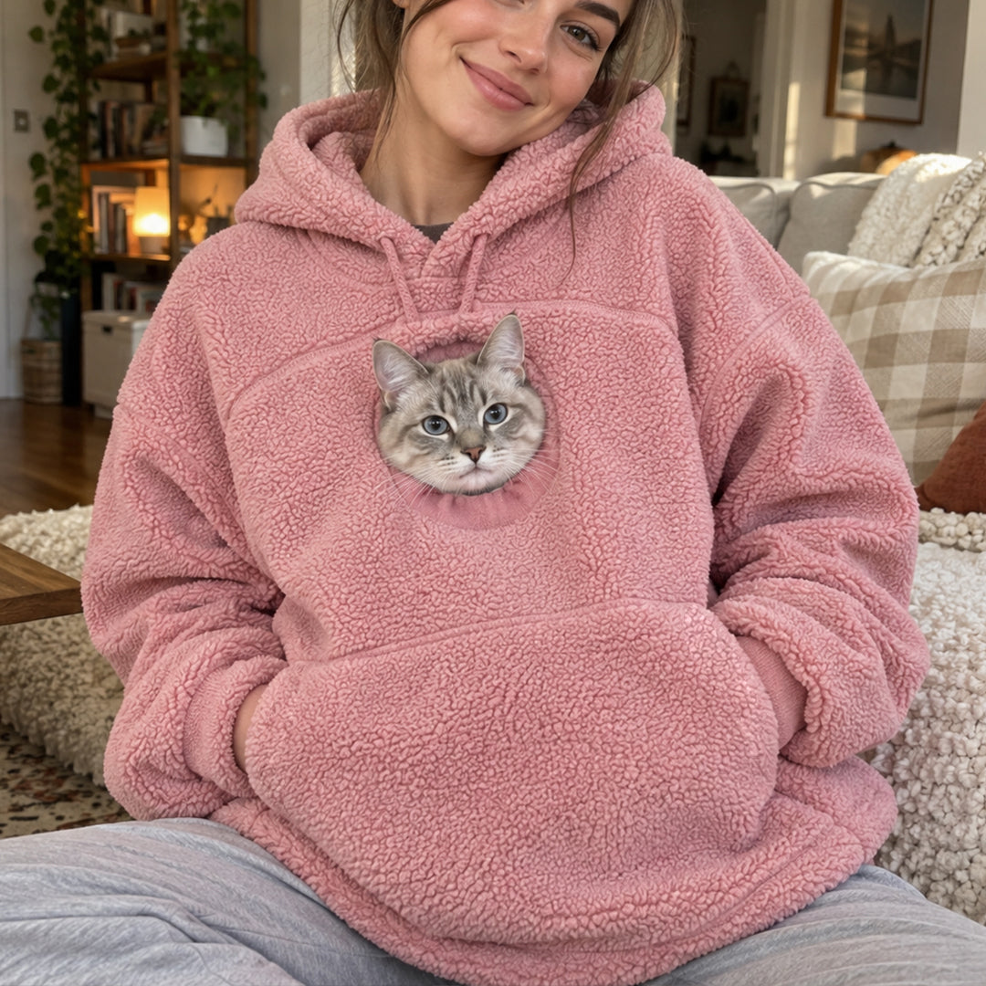 Oversized Fleece Pet Carrier Hoodie