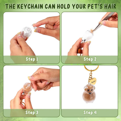 Personalized Pet Hair Keepsake Keychain