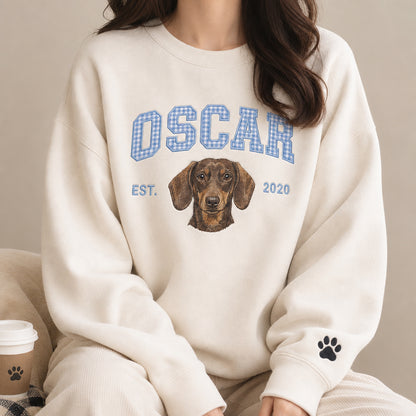 Puptailor Personalized Varsity Pet Face Sweatshirt
