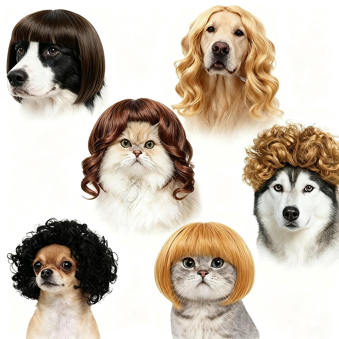 Puptailor Personalized Fun Pet Wigs for Halloween Cosplay
