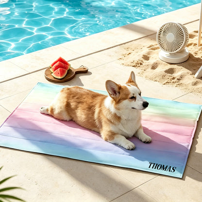 Custom Rainbow Pet Cooling Mat