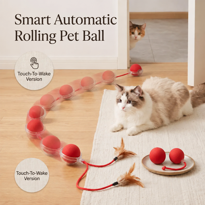 Puptailor Smart Automatic Rolling Cat Ball Toy-Rechargeable Interactive Play Ball