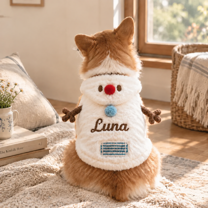 Personalized Snowman Christmas Pet Costume