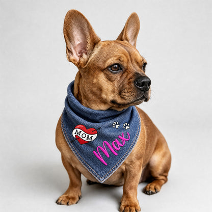 Personalized Denim Dog Bandana