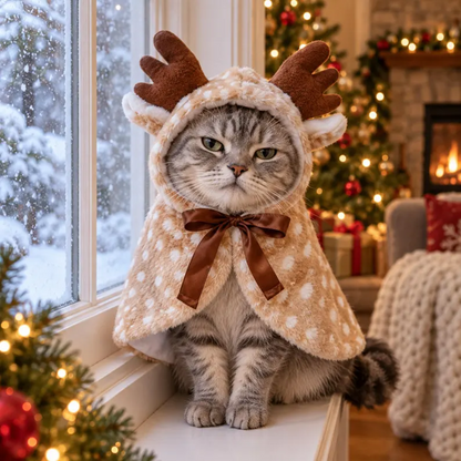 Reindeer Cape Costume for Small Dogs & Cats