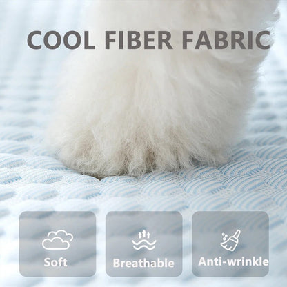 Personalized Summer Cooling Pet Bed with Neck Support Pillow