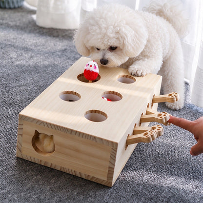 Wooden Whack-a-Mole Pet Toy