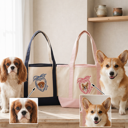 Puptailor Personalized Locket Heart Pet Tote Bag