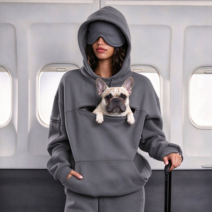 Travel Pet Carrier Hoodie with Sleep Mask Hood