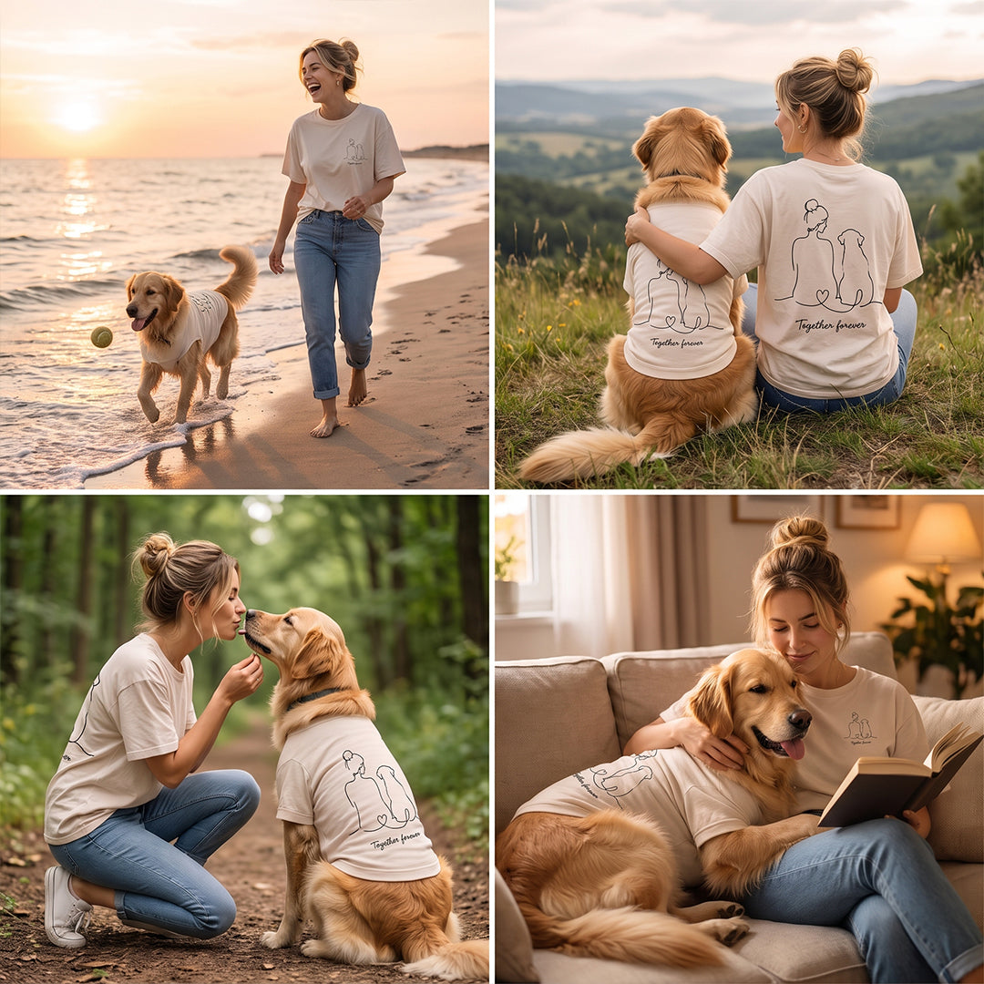 Personalized Embroidered Matching Dog Mom & Dog Shirts