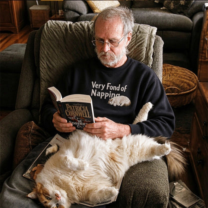 Very Fond of Napping — Custom Pet Portrait Embroidered Sweatshirt