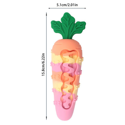 Silicone Carrot Dog Toy for Chewing, Teething, and Self-Amusement