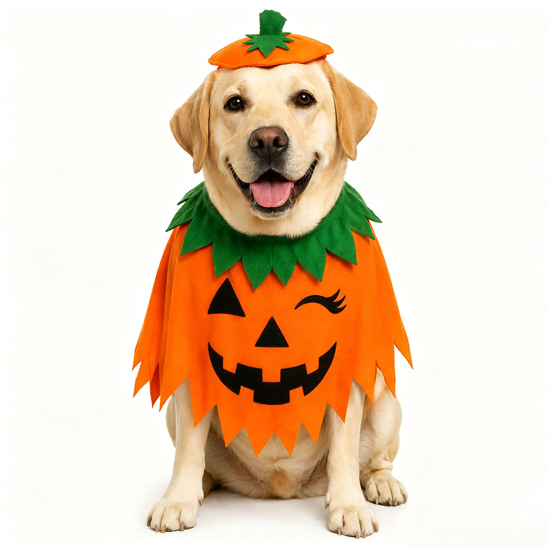 Puptailor Halloween Pumpkin Costume Set Suitable for Adults, Children, and Pets